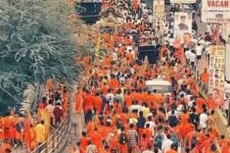 हाइवे पर जाम गाड़ियां फंसी