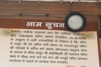 खपा हैं बांके बिहारी के सेवायत